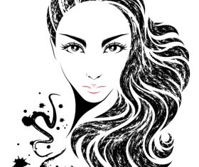 Cute girl avatar vector