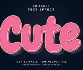 Cute text effect vector
