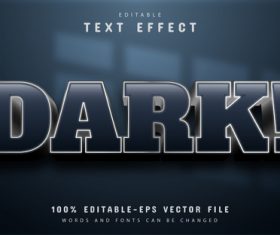 Dark editable eps text effect vector