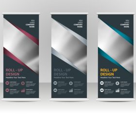 Dark vertical business banners vector