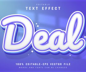 Deal editable eps text effect vector