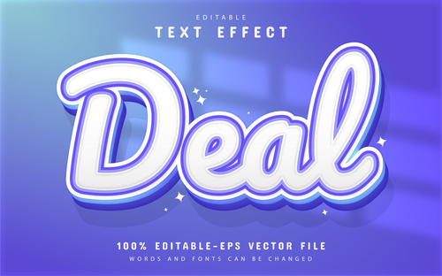 Deal editable eps text effect vector
