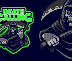 Death calling esport logo vector