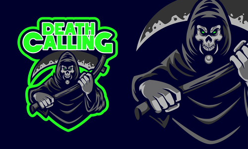 Death calling esport logo vector
