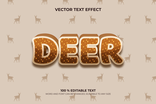 Deer text effect vector
