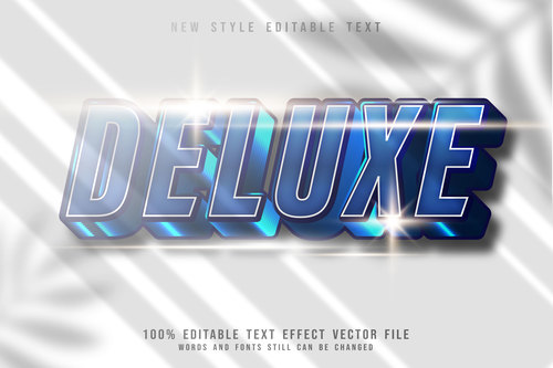 Deluxe editable text effect 3D vector