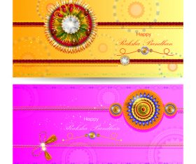Different colors raksha bandhan banner vector