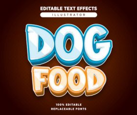 Dog food editable text effects vector