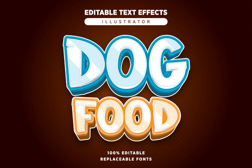 Dog food editable text effects vector
