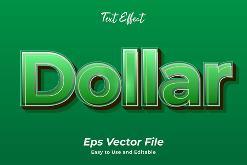Dollar text effect vector