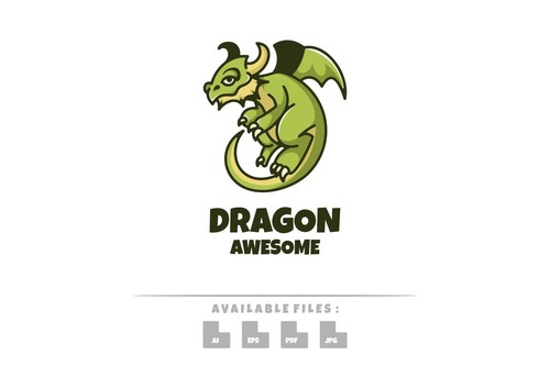 Dragon awesome logo mascot vector