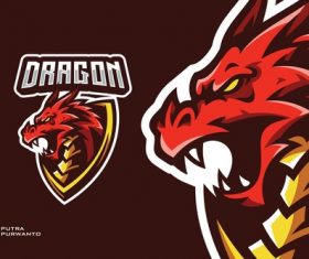 Dragon mascot esport gaming logo vector