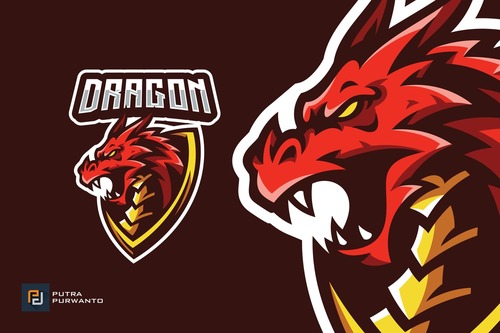 Dragon mascot esport gaming logo vector
