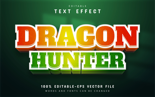Dragon hunter editable text effect