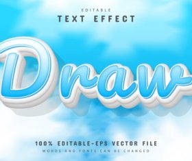Draw text effect cartoon style vector