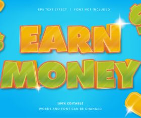 EARN MONEY text effect vector