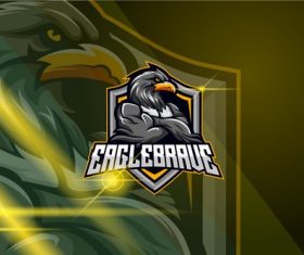 Eagle esport logo template vector