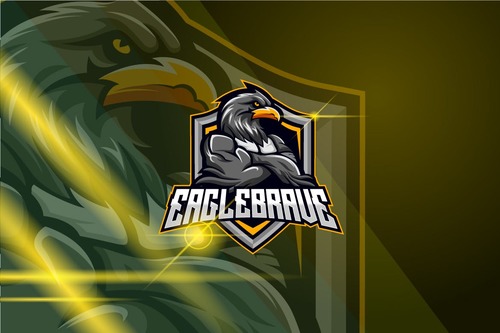 Eagle esport logo template vector
