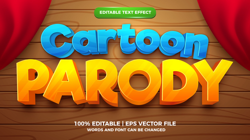 Editable text effect cartoon parody cartoon style vector