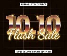 Editable time effect retro style vector