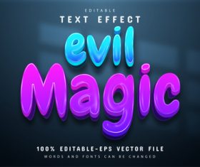 Evil magic editable text effect vector