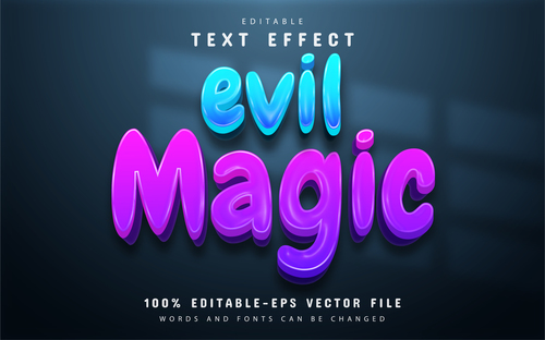 Evil magic editable text effect vector
