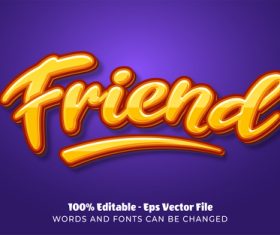 FRIEND editable text effect vector