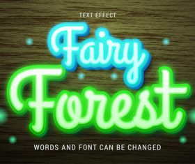 Fairy forest text effect vector