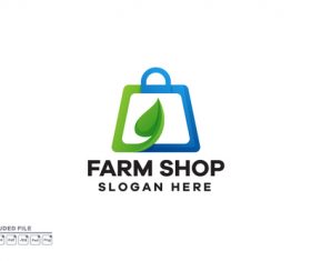 Farm Shop Gradient Logo design template vector