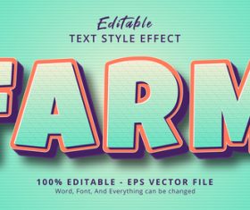 Farm editable eps text effect vector