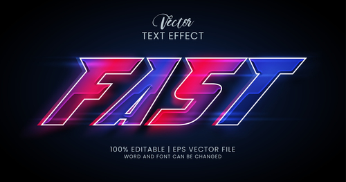 Fast editable text effect vector