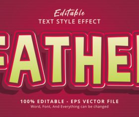 Father editable text effect vector