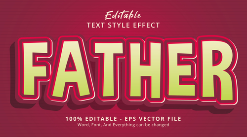 Father editable text effect vector