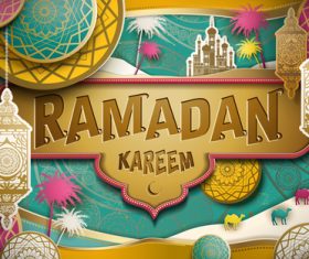 Festive ramadan festival card vector