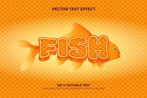 Fish vector text effect