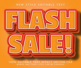 Flash sale editable text effect vector