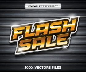 Flash sale text effect vector