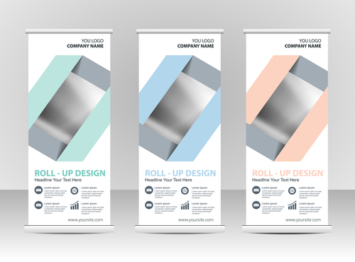 Folding cover vertical banners vector