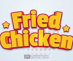 Fried Chicken text editable illustrator text effect