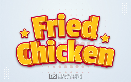 Fried Chicken text editable illustrator text effect