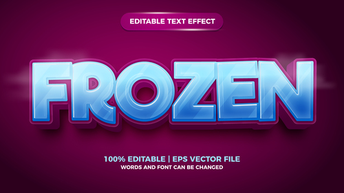 Frozen cartoon style 3d template vector