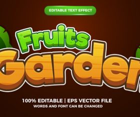 Fruits garden cartoon style 3d template vector