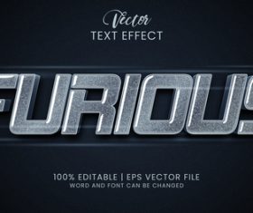 Furious editable text effect vector