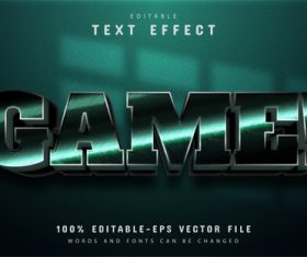 Game text 3d text effect editable vector