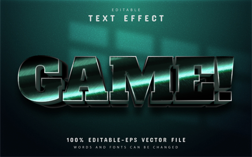 Game text 3d text effect editable vector