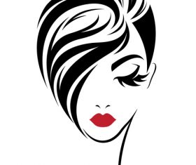 Girl with short hair covering face avatar vector