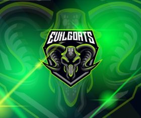Goats esport logo template vector
