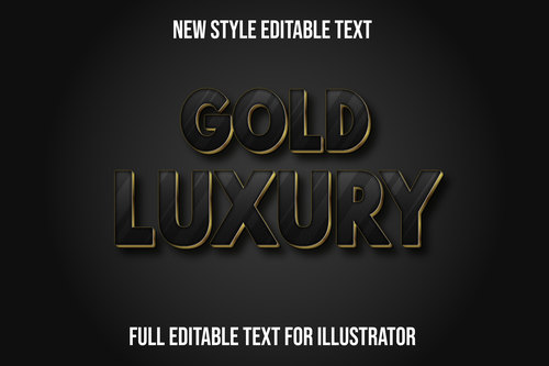 Gold luxury new style editable text vector