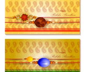 Golden background raksha bandhan banner vector