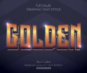Golden editable text style vector